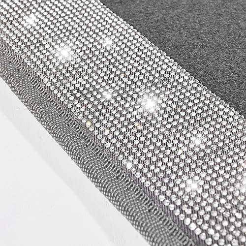 CAR PASS Bling Diamond Car Mats Shining Carpet Crystal Rhinestones Sparkly Glitter Floor Mats with Anti-Slip PVC Heel Pad Universal Fit for Automotive SUV, Sedan, Car, Van, 4pcs for Girl Women, Gray - color: Gray