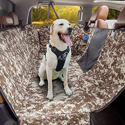 Dog Truck Seat Cover with Mesh Window 100% Waterproof Pet Seat Cover Durable Dog Truck Hammock Machine Washable X-Large Against Dirt and Dog Fur for Car and Large SUV, Trucks - color: Camouflage, size: Truck