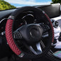 Microfiber Leather Steering Wheel Cover with Anti-Slip Lining Universal Car Accessory for Steering Wheel with a Diameter of 14.5-15 inch (Wine red) - color: Wine red
