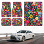 Automotive Floor Mats 5 Pcs, Universal Car Floor Mats,Floral Car Mats, Flower Car Accessory for SUVs/Sedan/Wagons, Durable Protective Mat, Trunk Liner for Families/Travel Enthusiasts - style: Bundle66