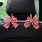 2-Pack Car Purse Hooks for Hanging Purses and Bags, Cute Bow car seat headrest Hooks for Hanging car Purse Hooks. (Houndstooth red) - color: Houndstooth red