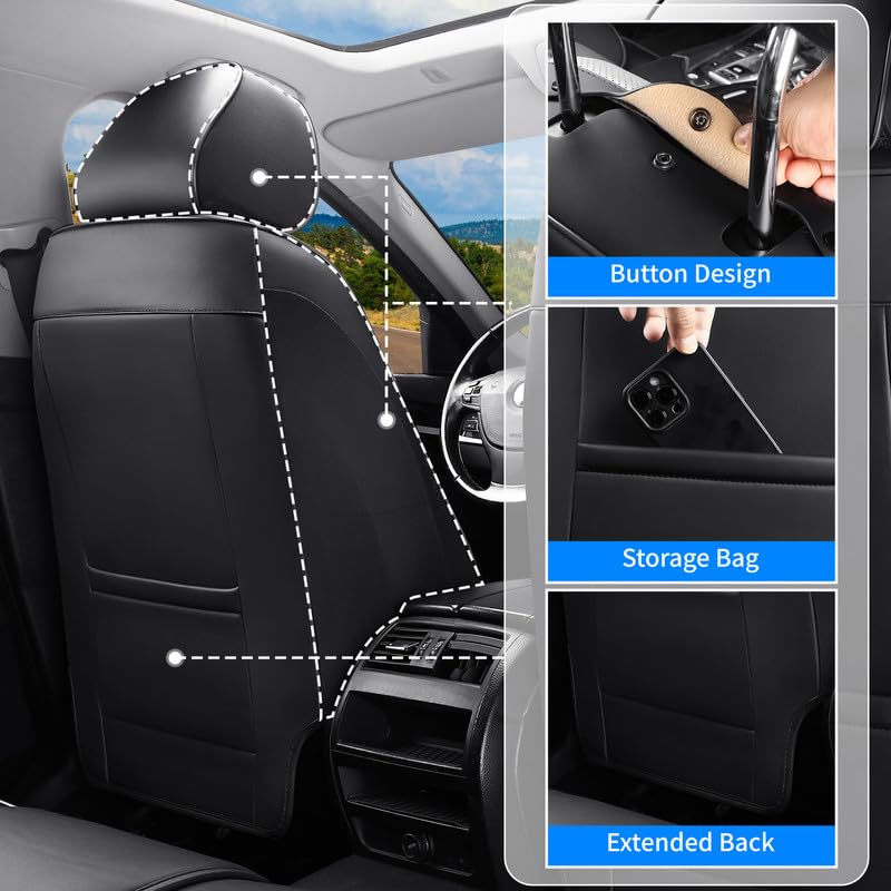 Front Seat Covers Fit for Crosstrek 2012-2026, Car Seat Covers Front Seats, Breathable Leather Automotive Seat Covers Front Pair Anti-Slip Seat Cover(Black, Front) - color: Black, size: Fit for Crosstrek Front seat