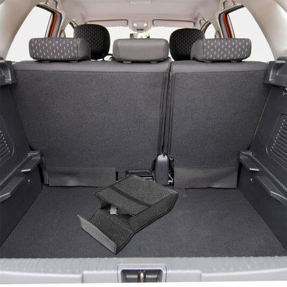 2-Pack Felt Car Trunk Organizer with Lid: Small Collapsible Cargo Storage Box Bin for Compact Sedan & SUV - Anti-Slip Noise-Free Auto Interior Storage Bag for Groceries & Tools, 11.79"x11.00"