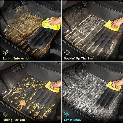 Custom Fit Rubber Mats for 2016-2025 Chevy Malibu Models Floor Mats and Cargo Liner Full Set Includes 1st and 2nd Rows Maximum Coverage, All Weather, Laser Measured TPE Rubber Protection Mat Car Mats - color: 2016-2023 Malibu floor mat