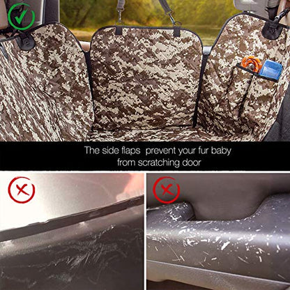 Dog Truck Seat Cover with Mesh Window 100% Waterproof Pet Seat Cover Durable Dog Truck Hammock Machine Washable X-Large Against Dirt and Dog Fur for Car and Large SUV, Trucks - color: Camouflage, size: Truck