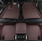 Customize Car Floor Mats for 99% Sedan SUV Sports Car All Weather Leather Full Coverage Waterproof Non-Slip Vehicle Lining Pads (Brown Stripe) - color: Brown stripe