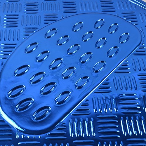 BDK 4-Piece All-Weather Universal Fit Front & Rear Floor Mats for Cars Trucks SUVs Vans, All-Weather Easy-to-Clean Diamond Metal Pattern Durable Heavy Duty Non-Slip Protection - Metallic Blue - color: Metallic Blue