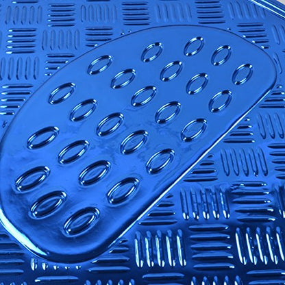 BDK 4-Piece All-Weather Universal Fit Front & Rear Floor Mats for Cars Trucks SUVs Vans, All-Weather Easy-to-Clean Diamond Metal Pattern Durable Heavy Duty Non-Slip Protection - Metallic Blue - color: Metallic Blue