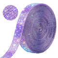 Self Adhesive Purple AB Rhinestone Ribbon Crystal Strips,Bling Christmas Resin Rhinestone Diamond Sticker for DIY Crafts,Wedding,Halloween Christmas Party(8 Rows of 6 Yards,Purple AB)