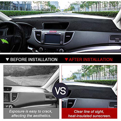 CARTIST Flannel Dashboard Cover for Honda CR-V 2012-2016 CRV Dash Cover Nonslip Dashboard Mat Protector Sunshade No Glare
