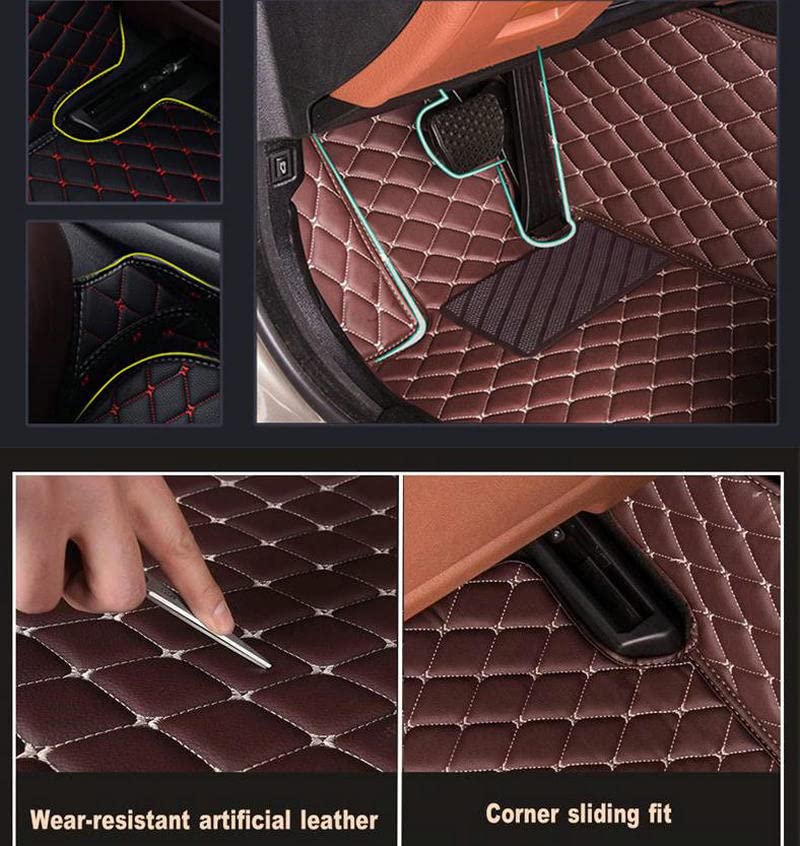 Custom Waterproof Leather Car Floor Mats Fit for Most Car SUV Truck & Sportscar All Weather Protection Vehicles (Black+White) - color: Black+White