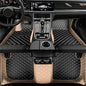 Custom Waterproof Leather Car Floor Mats Fit for Most Car SUV Truck & Sportscar All Weather Protection Vehicles (Black+Beige) - color: Black+Beige