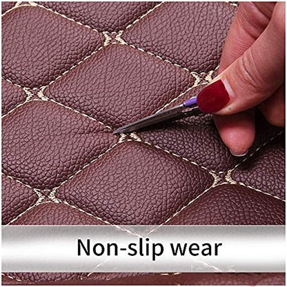 Custom Fit Car Floor Mats - Full Coverage Automotive Leather Floor Liners for Most Vehicles by MingyunSM (Black & Blue) - color: Black & Blue