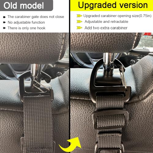Car Headrest Hooks, Backseat Storage Organizer Hangers, Universal Vehicle Seat Back Hooks, 4 Pack - color: Black