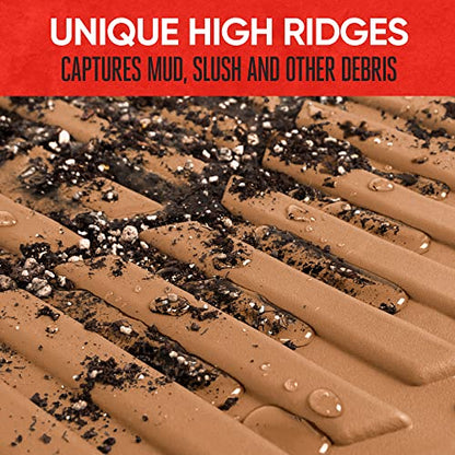 Motor Trend - MT-921-BG Flextough Tortoise - Heavy Duty Rubber Floor Mats for Car SUV Van & Truck - All Weather Protection - Deep Dish (Tan Beige)