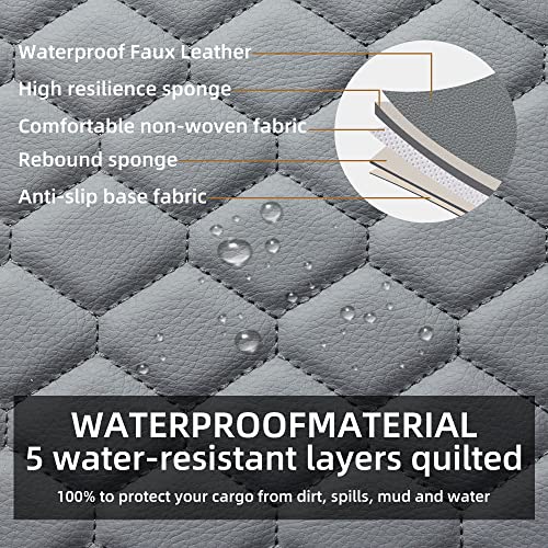 Elantrip 2PCs Front Car Seat Covers Leather Car Seat Protector Universal fit for Most Cars SUVs and Trucks Water Proof Seat Protector Gray