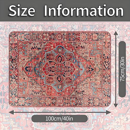 Universal Car Trunk Mat 29" x 39", Retro Red Pattern All Weather Trunk Protection Cargo Liner, Durable Cargo Mat Rear Trunk Liner, Stylish Vehicle Interior Accessories Suitable for Most Car Models - color: Retro Red Pattern