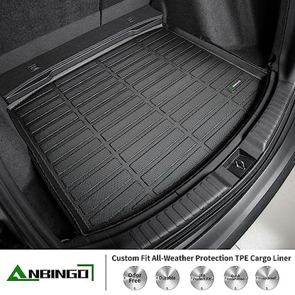 ANBINGO®Fit for Toyota RAV4 Floor Mats 2019-2025(Not Fit Hybrid) All Weather TPE Mats Custom Fit for Floor Liner for Toyota RAV 4 LE/XLE/Limited/TRD/Adventure Front and Rear 2 Row Car Mats,Black - size: SET-RAV4 2019-2025
