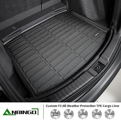 ANBINGO®Fit for Toyota RAV4 Floor Mats 2019-2025(Not Fit Hybrid) All Weather TPE Mats Custom Fit for Floor Liner for Toyota RAV 4 LE/XLE/Limited/TRD/Adventure Front and Rear 2 Row Car Mats,Black - size: SET-RAV4 2019-2025