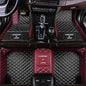 Custom Making Car Floor Mats for 97.5% Car Model Luxury Leather All Weather Waterproof Anti-Skid Full Coverage Liners (Black and Wine Red) - color: Black and Wine Red