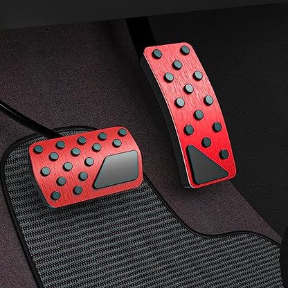 Car Pedal Cover for Jeep Grand Cherokee Dodge Durango 2011-2024 2025 2026 Aluminum Alloy No Drilling Aluminum Brake and Accelerator Pedal Covers 2PCS(Red) - color: Red