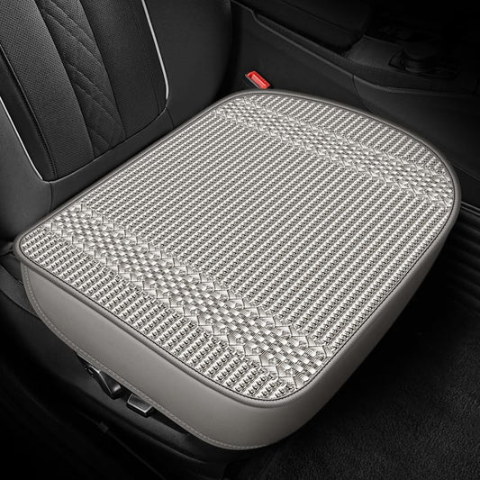 Cooling Linen Front Seat Covers for Cars – Universal Cloth Bottom Cushion Pad, Breathable and Comfortable, Fits Most Vehicle Front Seats, Gray - color: Gray