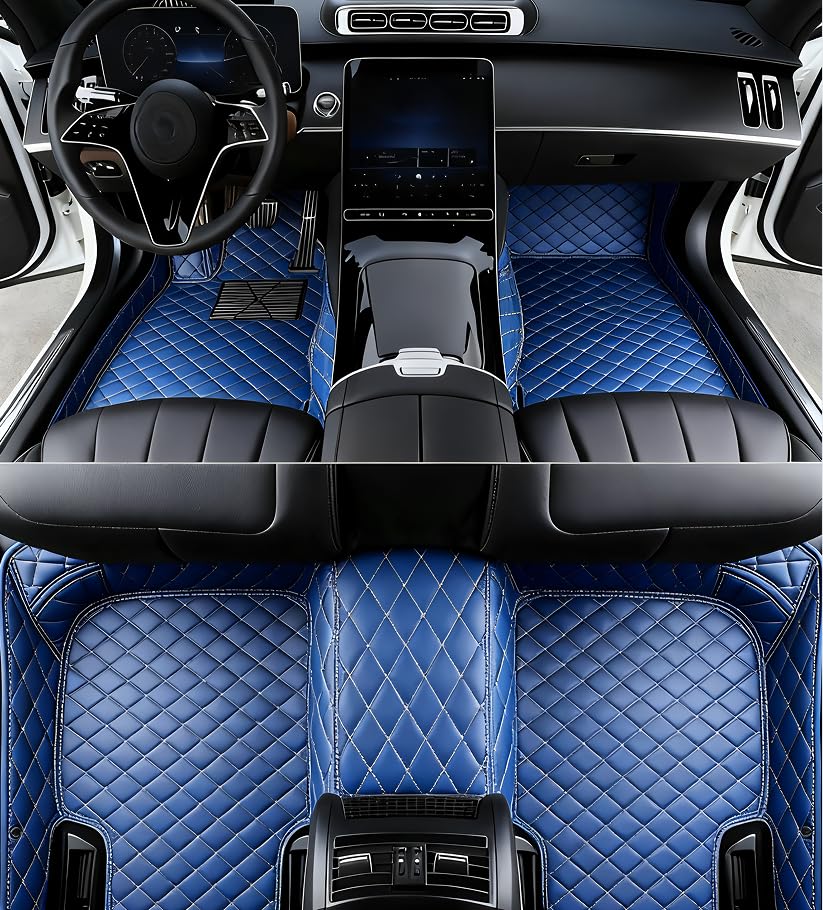 Custome Car Mats Accessories All Weather Floor mats Compatible with Automotive Floor Mats Passenger car mats (Blue) - color: BLUE