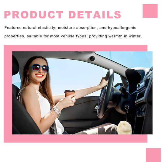 Sun Walker Fluffy Car Gear Shift Knob & Handbrake Cover, Furry Auto Hand Brake Handle & Shifter Stick Protective Cover, Soft Plush Decorative Protector Interior Accessories for Vehicles (Beige) - color: Beige