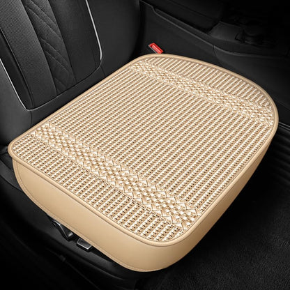 Linen Bottom Seat Cover for Front Car Seats – Ice Silk Cooling Seat Pad, Cloth Fabric, Universal Fit, Breathable Protection for Driver and Passenger, Tan - color: Tan