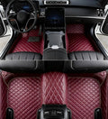 Custome Car Mats Accessories All Weather Floor mats Compatible with Automotive Floor Mats Passenger car mats (Wine red) - color: Wine red