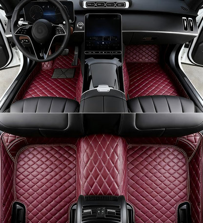 Custome Car Mats Accessories All Weather Floor mats Compatible with Automotive Floor Mats Passenger car mats (Wine red) - color: Wine red