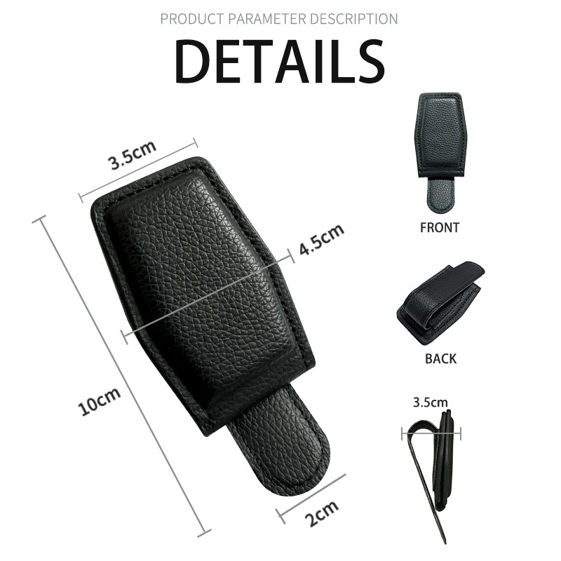 Steering Wheel Covers, Carbon Fiber Anti-Skid Clip on Car Steering Wheel Cover Protector 3PCs, with Magnetic Leather Sunglasses Holder for Car Visor, Red - color: RED