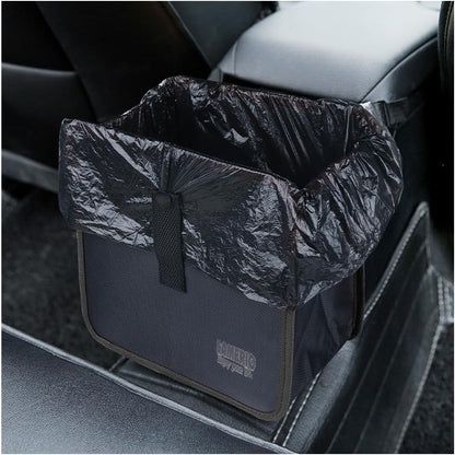 Car Trash Can Hanging Leak-Proof Organizer Waterproof Garbage Can Large Capacity Multipurpose Trash Bin for Car (Black)