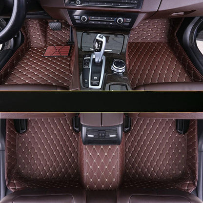 Custom Artificial Leather Waterproof All-Weather Car Floor Mats Fit for 99% Sedan SUV Sports Car Vehicle Car Mat (Brown) - color: Brown