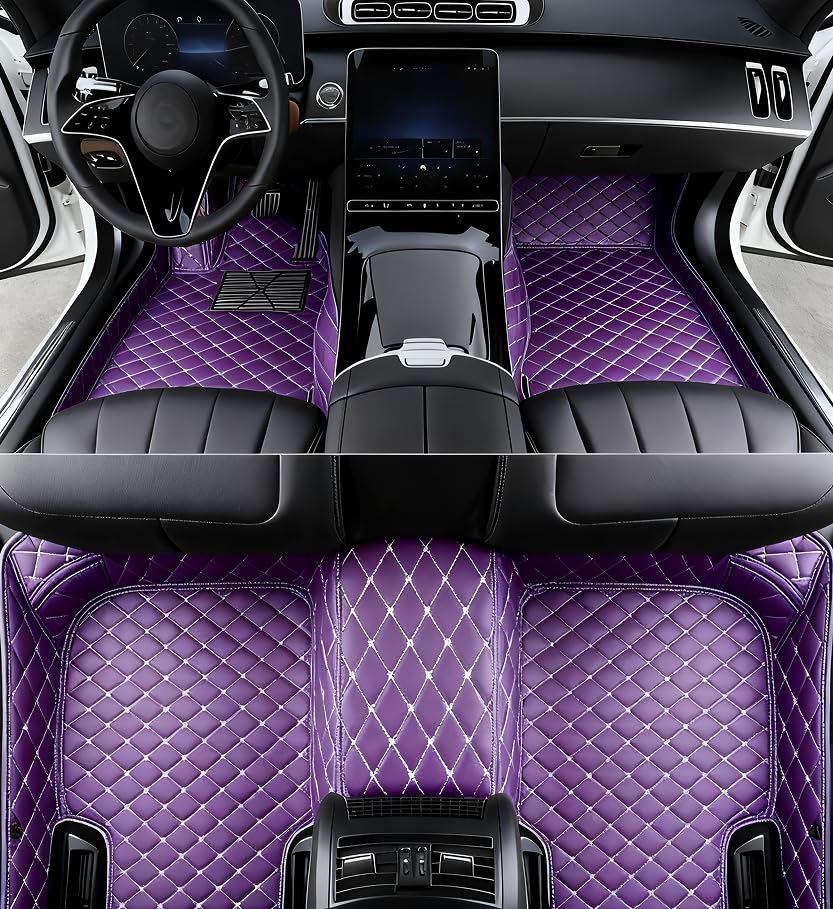 Custome Car Mats Accessories All Weather Floor mats Compatible with Automotive Floor Mats Passenger car mats (Purple) - color: Purple