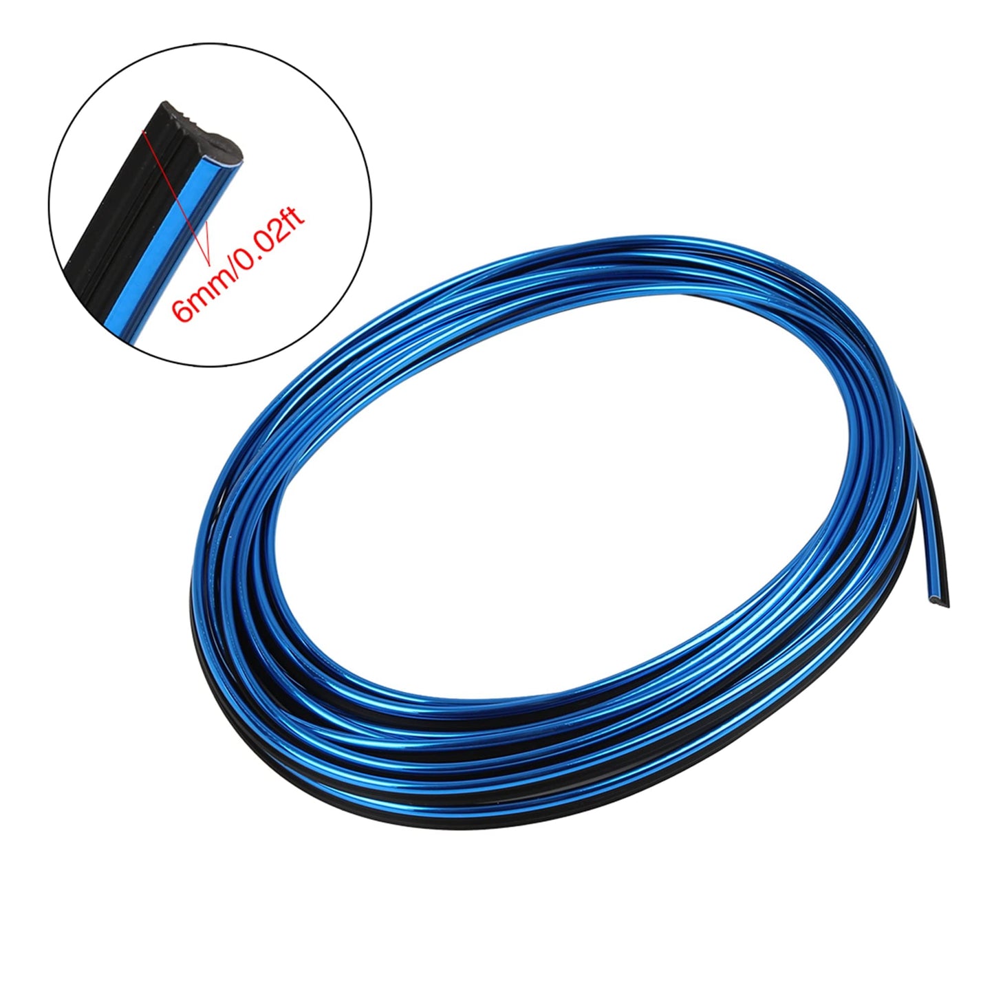 X AUTOHAUX Car Interior Trim Strip Gap Door Edge Line Chrome Blue 5m 16.4ft - color: Chrome Blue