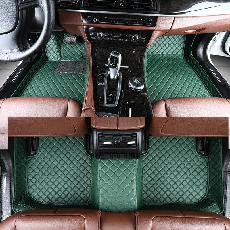 Custom Artificial Leather Waterproof All-Weather Car Floor Mats Fit for 99% Sedan SUV Sports Car Vehicle Car Mat (Green) - color: Green