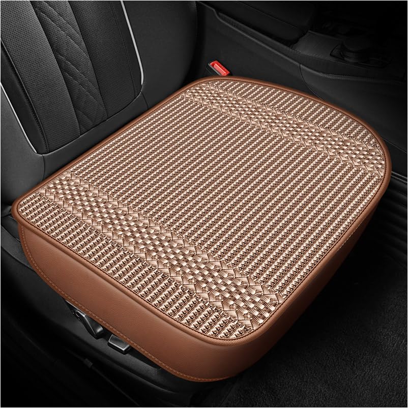 Universal Cooling Car Seat Bottom Cover – Linen Fabric Breathable Pad for Front Seats, Fits Most Cars, SUVs, and Trucks, Coffee - color: Coffee