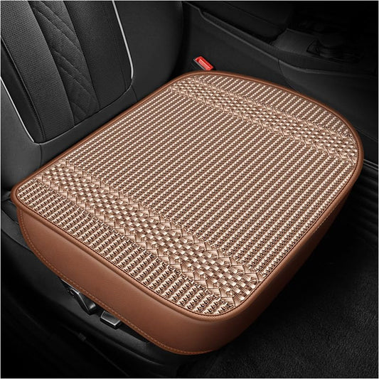 Universal Cooling Car Seat Bottom Cover – Linen Fabric Breathable Pad for Front Seats, Fits Most Cars, SUVs, and Trucks, Coffee - color: Coffee