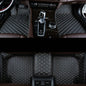 All-Weather car Floor Mats-Suitable for 98% of car Models Watherproof Leather car Floor mat (Black Beige) - color: Black beige