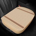 Car Seat Cover Bottom Only – Linen Fabric Breathable Cooling Cushion Pad for Front Seats, Universal Fit for SUVs, Trucks, and Cars, Tan with Stripe - color: Tan-Stripe