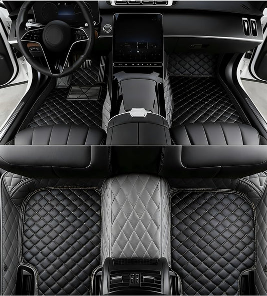 Custome Car Mats Accessories All Weather Floor mats Compatible with Automotive Floor Mats Passenger car mats (Gray Black) - color: gray Black