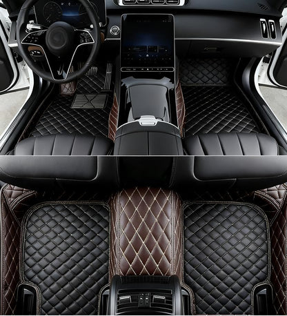 Custome Car Mats Accessories All Weather Floor mats Compatible with Automotive Floor Mats Passenger car mats (Brown Black) - color: brown black